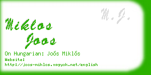 miklos joos business card